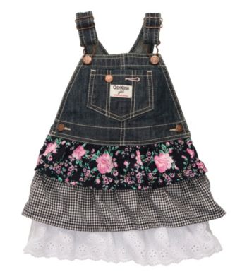 OshKosh B'Gosh® Baby Girls' Denim/Blue Print Multi Tier Jumper
