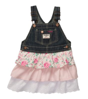 OshKosh B'Gosh® Baby Girls' Denim/Pink Print Multi Tier Jumper