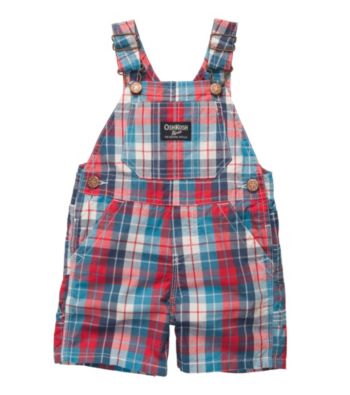 OshKosh B'Gosh® Baby Boys' Red/Blue Plaid Poplin Shortall