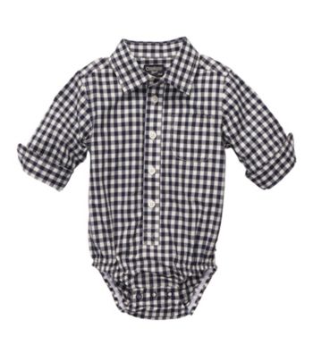 OshKosh B'Gosh® Baby Boys' Navy Gingham Woven Bodysuit