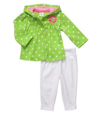 Carter's® Baby Girls' Green/White 2-pc. Polka-Dot Cardigan Set