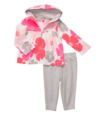 Carter's® Baby Girls' Pink/Grey 2-pc. Floral Cardigan Set