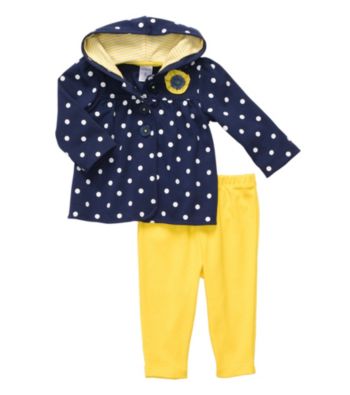 Carter's® Baby Girls' Navy/Yellow 2-pc. Polka-Dot Cardigan Set