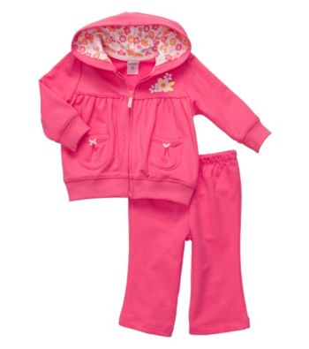 Carter's® Baby Girls' Bright Pink 2-pc. Shirring Cardigan Set