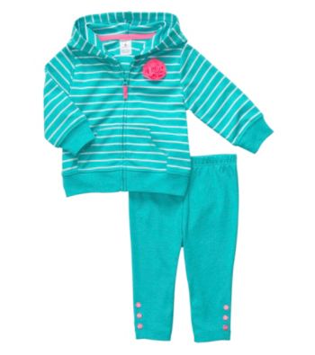Carter's® Baby Girls' Turquoise 2-pc. Striped Cardigan Set