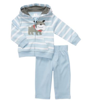 Carter's® Baby Boys' Blue Striped 2-pc. Dog Cardigan Set