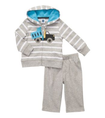 Carter's® Baby Boys' Grey/White Striped 2-pc. Cardigan Set