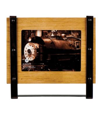 Burnes of Boston® Natural Wood with Metal Stand Frame
