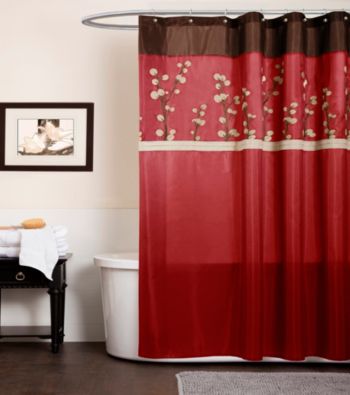 Lush Decor Cocoa Flower Shower Curtain