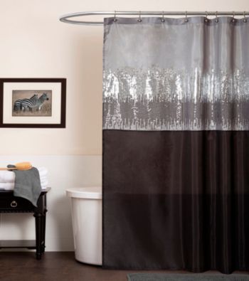 Lush Decor Night Sky Black and Grey Shower Curtain