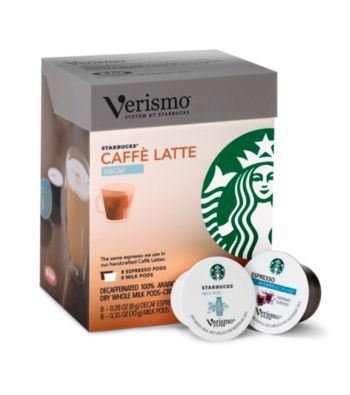 Starbucks® Verismo® Decaf Caffe Latte 2-Step 16-pk. Espresso & Milk Pods