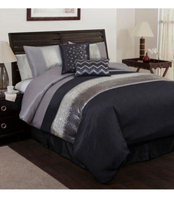 Night Sky 6-pc. Black and Grey Comforter Set by Lush Decor