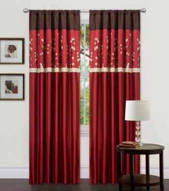 Lush Decor Cocoa Flower Window Curtain Set
