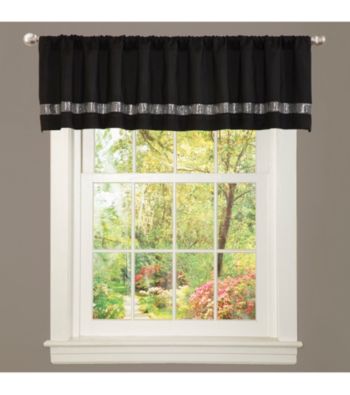 Lush Decor Night Sky Black and Grey Valance