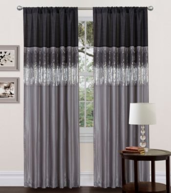 Lush Decor Night Sky Black and Grey Window Curtain