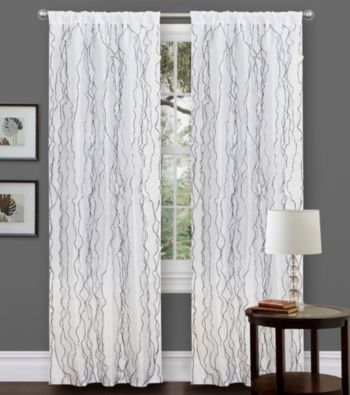 Lush Decor Romana Black and White Window Curtain