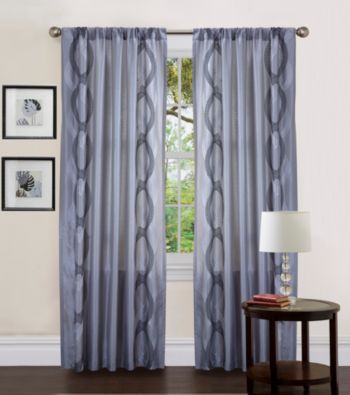 Lush Decor Talon Grey Valance and Window Curtain