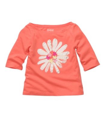OshKosh B'Gosh® Baby Girls' Orange Long Sleeve Flower Tee