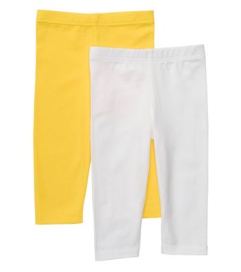 Carter's® Girls' 2T-4T White/Yellow 2-pk. Capri Leggings