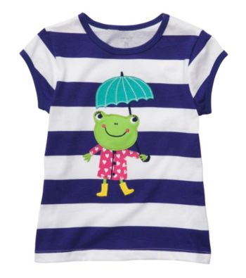 Carter's® Girls' 2T-4T Purple/White Striped Short Sleeve Frog Tee