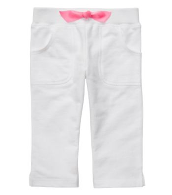 Carter's® Girls' 2T-4T White French Terry Capris
