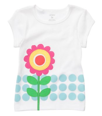 Carter's® Girls' 2T-6X White Flower Tee