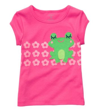 Carter's® Girls' 2T-6X Pink Short Sleeve Frog Tee