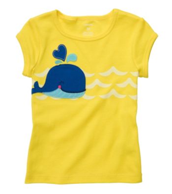 Carter's® Girls' 2T-6X Yellow Short Sleeve Whale Tee