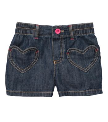 Carter's® Girls' 2T-6X Denim Heart Pocket Shorts
