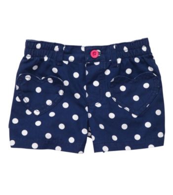Carter's® Girls' 2T-6X Navy/White Polka-Dot Shorts
