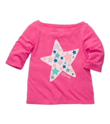 OshKosh B'Gosh® Girls' 2T-4T Pink Long Sleeve Star Tee