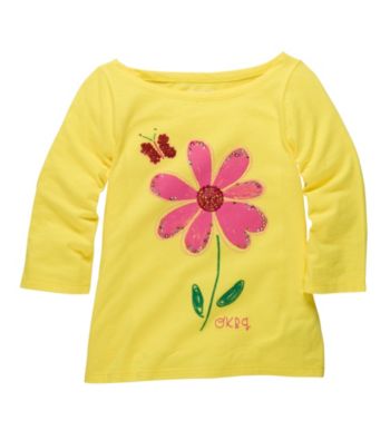 OshKosh B'Gosh® Girls' 4-6X Yellow Long Sleeve Daisy Tee