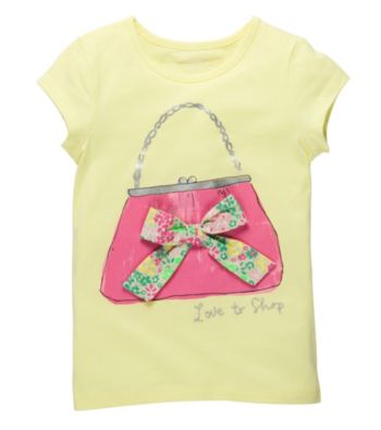 OshKosh B'Gosh® Girls' 4-6X Yellow Short Sleeve Handbag Tee