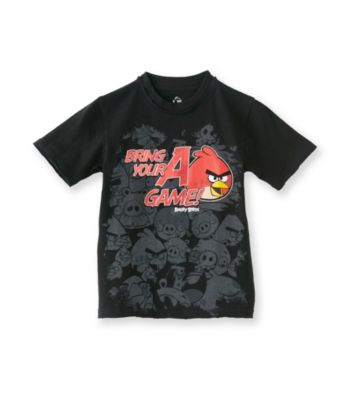 Angry Birds™ Boys' 8-20 Black Short Sleeve A Game Foil Tee