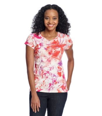 Relativity® Petites' IVP Print V-Neck Tee