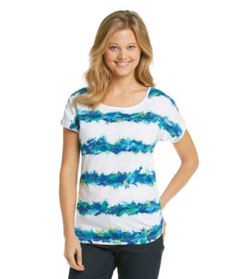 Relativity Scoopneck Tie Dye Stripe