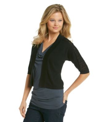 Relativity Career Crochet Inset Shrug