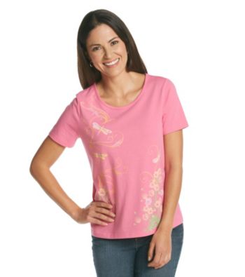 Breckenridge Short Sleeve Embellished Tee- Study In Dragonflies