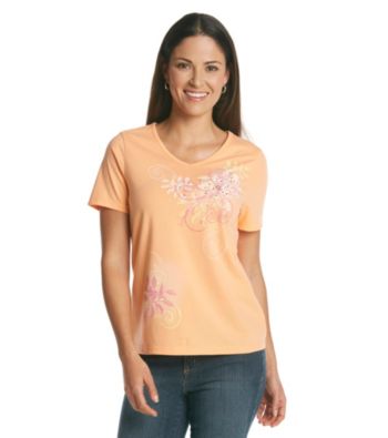 Breckenridge Short Sleeve Embellished Tee- Spring Swirl