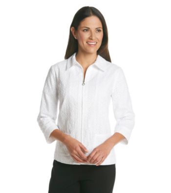 Breckenridge 3/4 Sleeve Eyelet Jacket