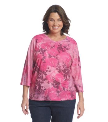 Breckenridge Plus Size 3/4 Sleeve Sublimated Tee
