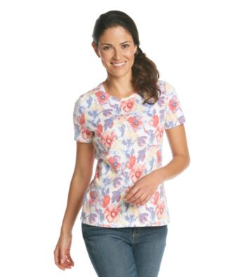 Studio Works® Flowers Printed Crewneck Tee