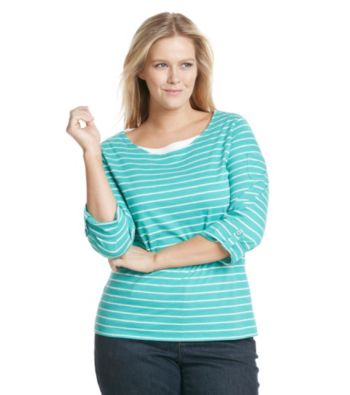 Studio Works® Plus Size Striped Layered-Look Tee