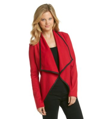 NY Collection Open Front Cascade Jacket