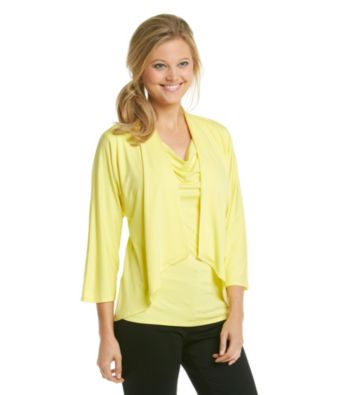 Evan-Picone® Cascade Solid Two-fer Top