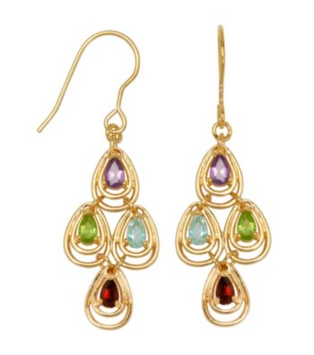 Pear Africa Amethyst Garnet & Sky Blue Topaz