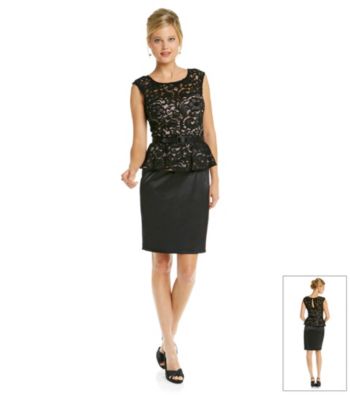 Xscape Lace Peplum Cocktail Dress
