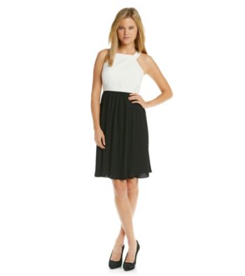Calvin Klein Halter Top Pleated Skirt Dress