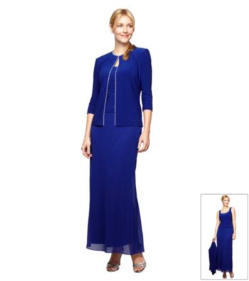 Alex Evenings® Long Jersey Rhinestone Dress