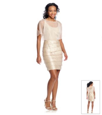 London Times Petites' Blouson Shutter Dress